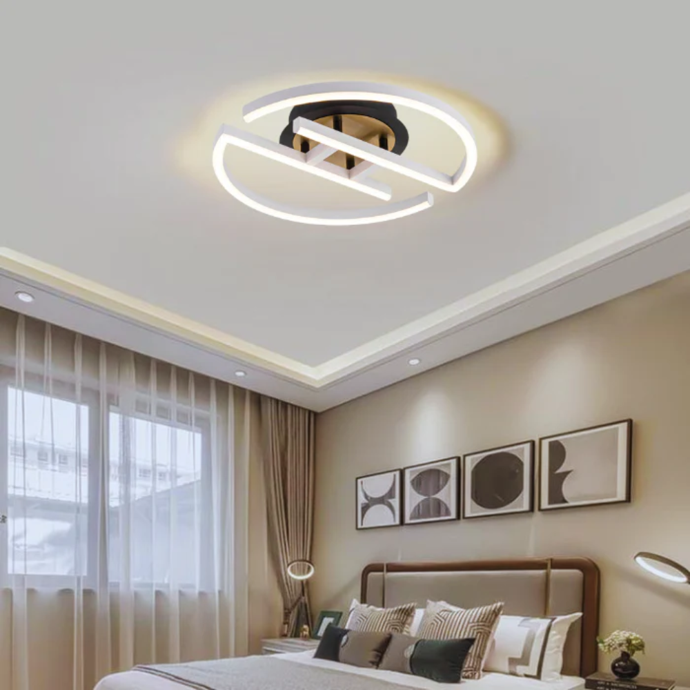 Brightstar CF609 CCT Black, White & Satin Brass Ceiling Fitting