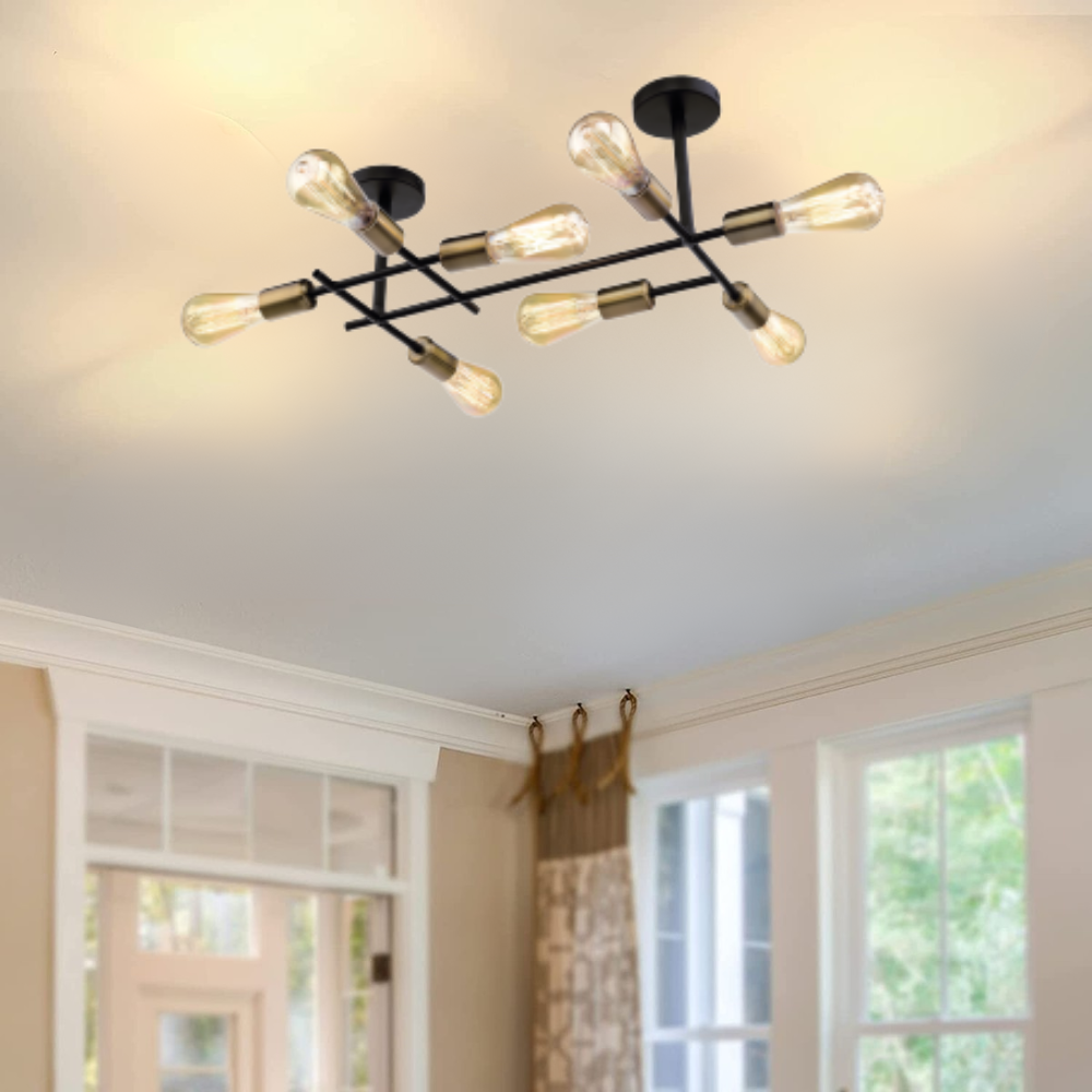 Brightstar CF058/8 Black & Satin Brass Ceiling Fitting