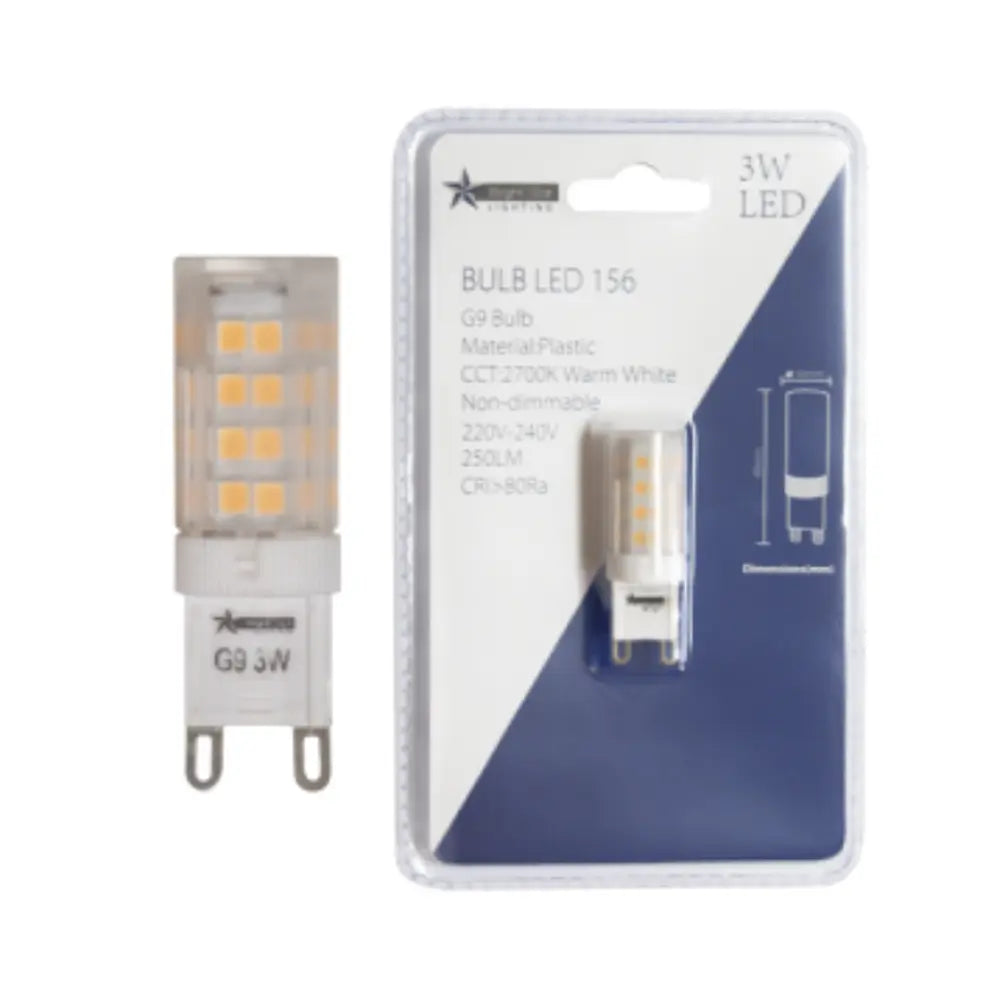 Whitehouse Lighting And Electrical Brightstar BULB LED 156 3W G9 Bulb 2700K Brightstar