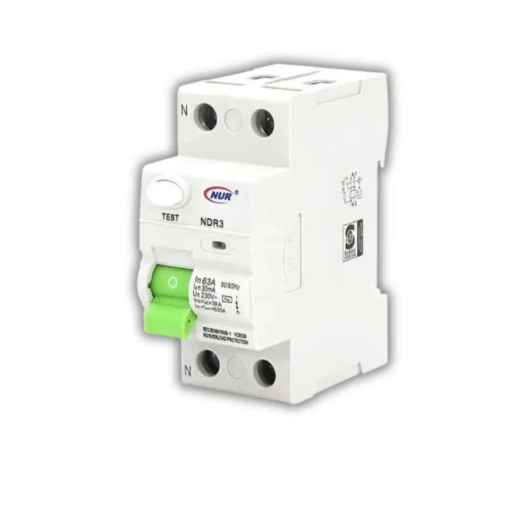 NUR Earth Leakage Din Rail 63A DP 3kA - Whitehouse Lighting And Electrical