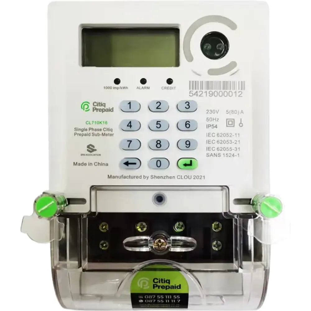Whitehouse Lighting And Electrical Citiq Single Phase Pre-Paid Meter Citiq