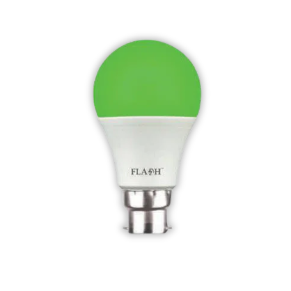Flash 6W LED Green A60 Bulb B22