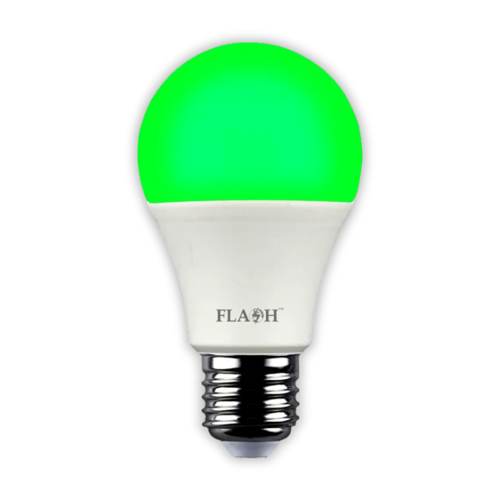 Flash 6W LED Green A60 Bulb E27