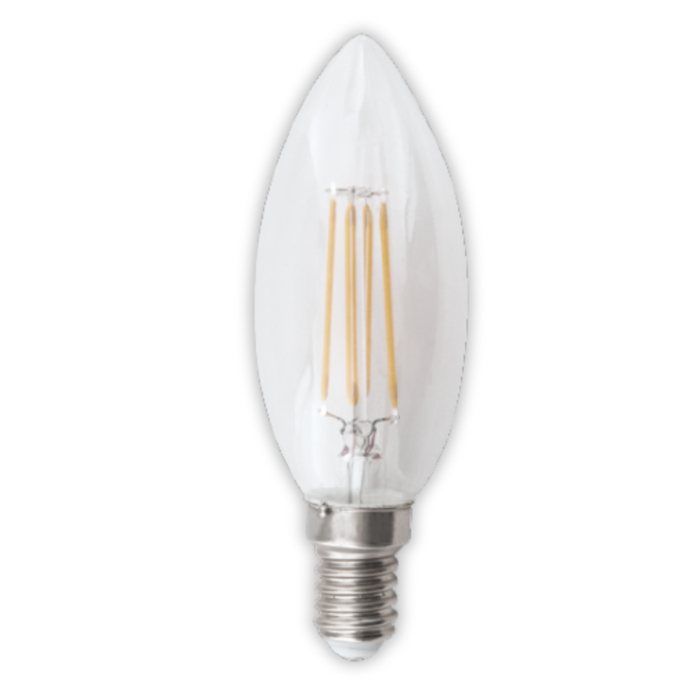 Flash 4W LED Candle Filament Bulb Clear E14 2700K