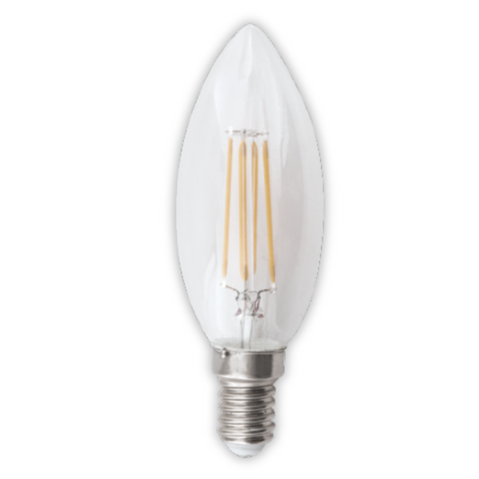 Flash 4W LED Candle Filament Bulb Clear E14 2700K