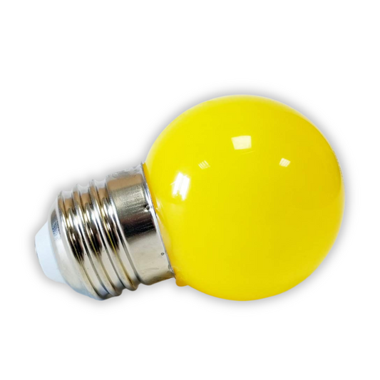 Flash 1W LED Yellow G45 Golf Ball Bulb E27