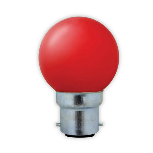 Flash 1W LED Red G45 Golf Ball Bulb B22