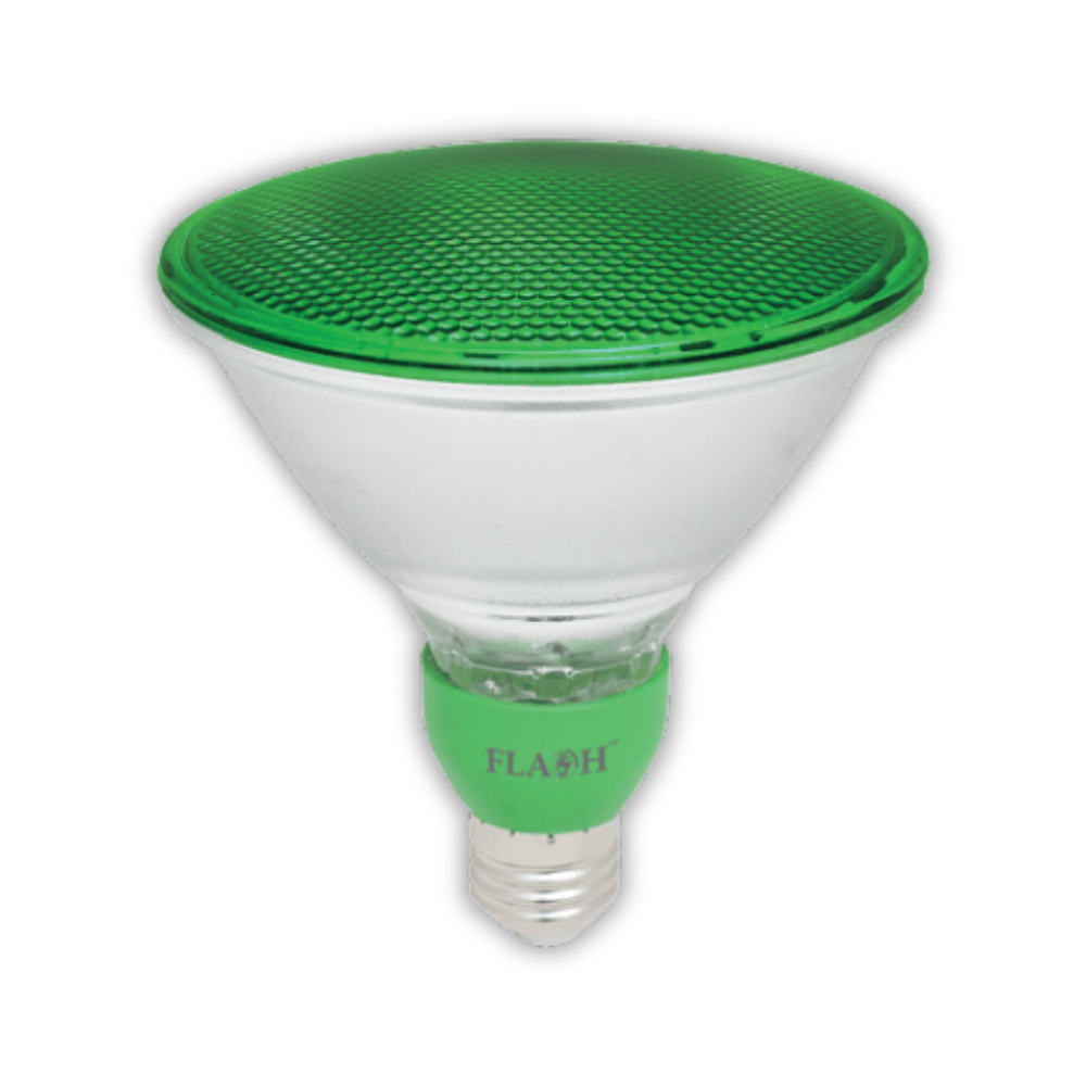 Flash 7W LED Green PAR38 Lamp IP65 E27