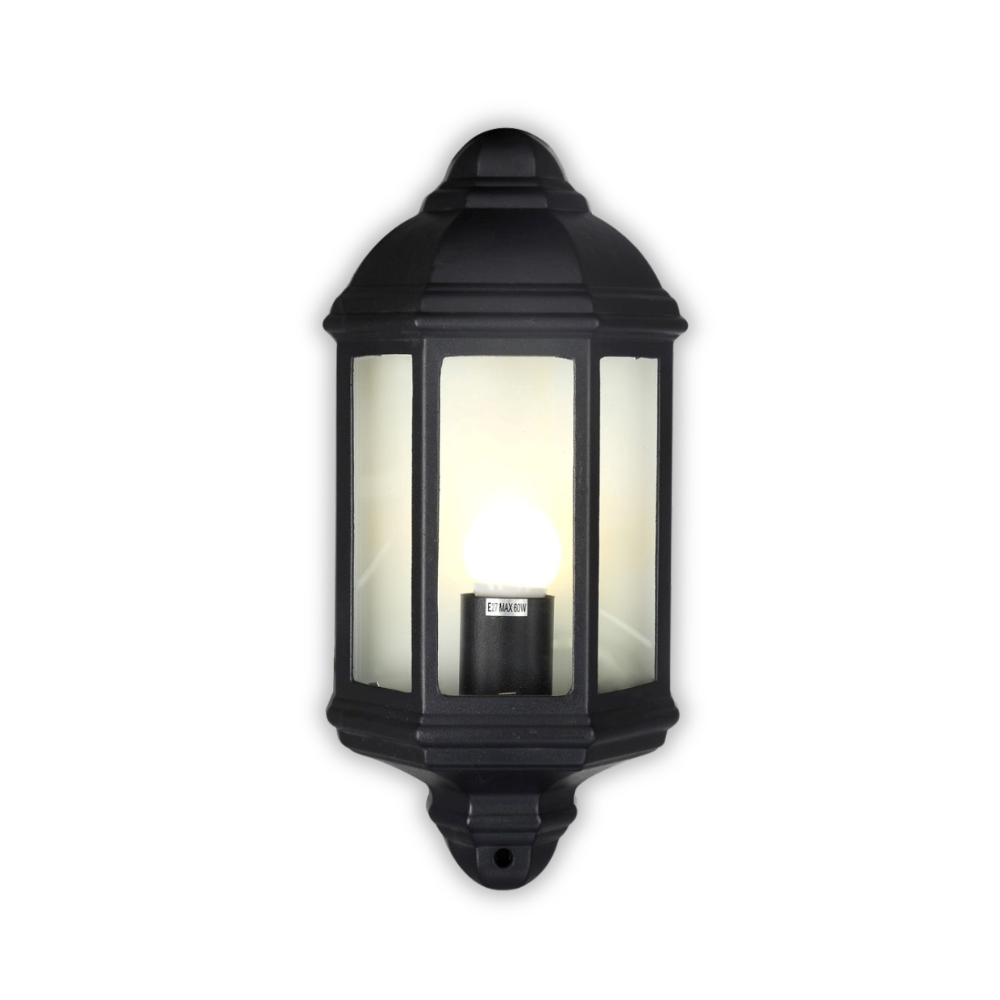 Starlit Matte Black 3 Panel Lantern