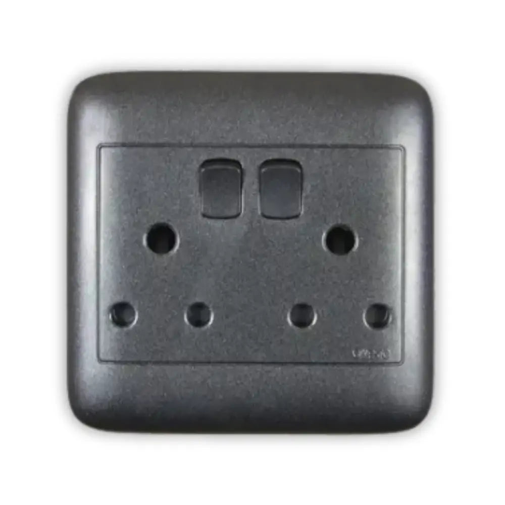 Onesto Oracle 4x4 Double Socket Black - Whitehouse Lighting And Electrical