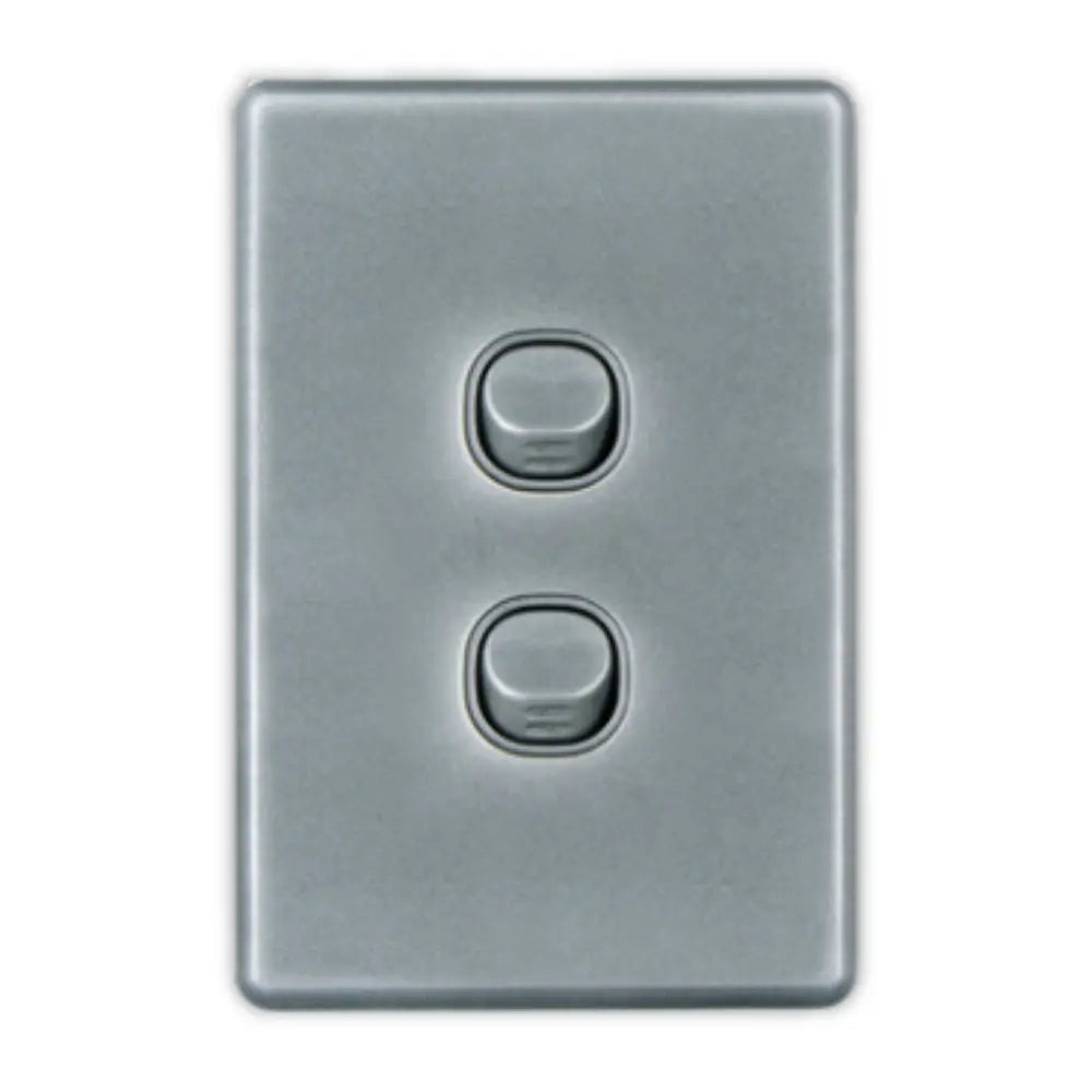 Whitehouse Lighting And Electrical Silver 4x2 2Lever Switch Whitehouse Lighting And Electrical