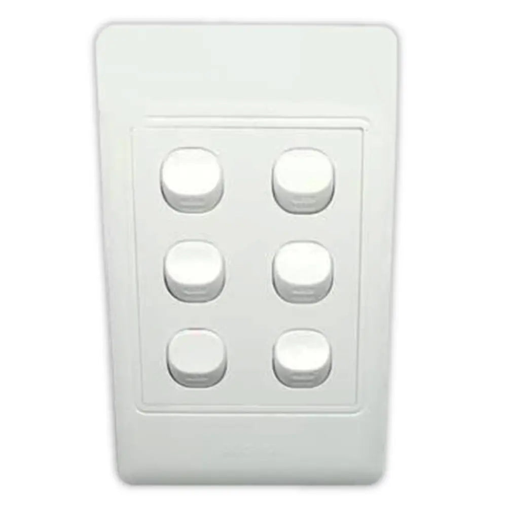 Whitehouse Lighting And Electrical White 4x2 6Lever Switch Whitehouse Lighting And Electrical