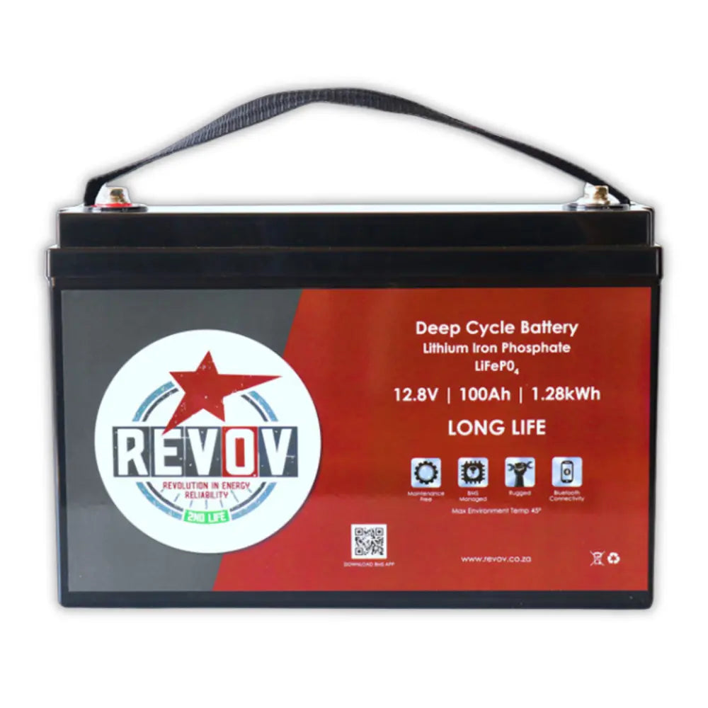 Revov 12V 100AH Lithium Battery With Bluetooth - Whitehouse Lighting And Electrical