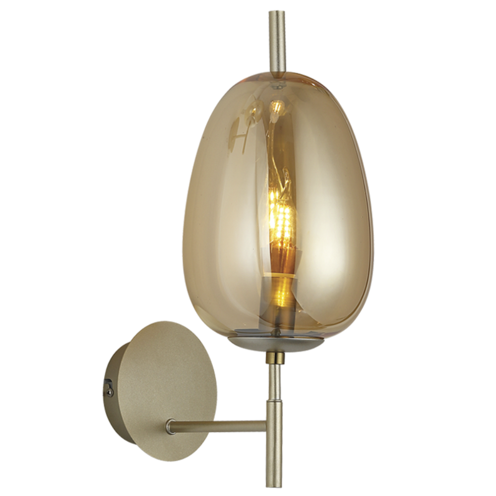 Brightstar WB409/1 Amber Glass Wall Light
