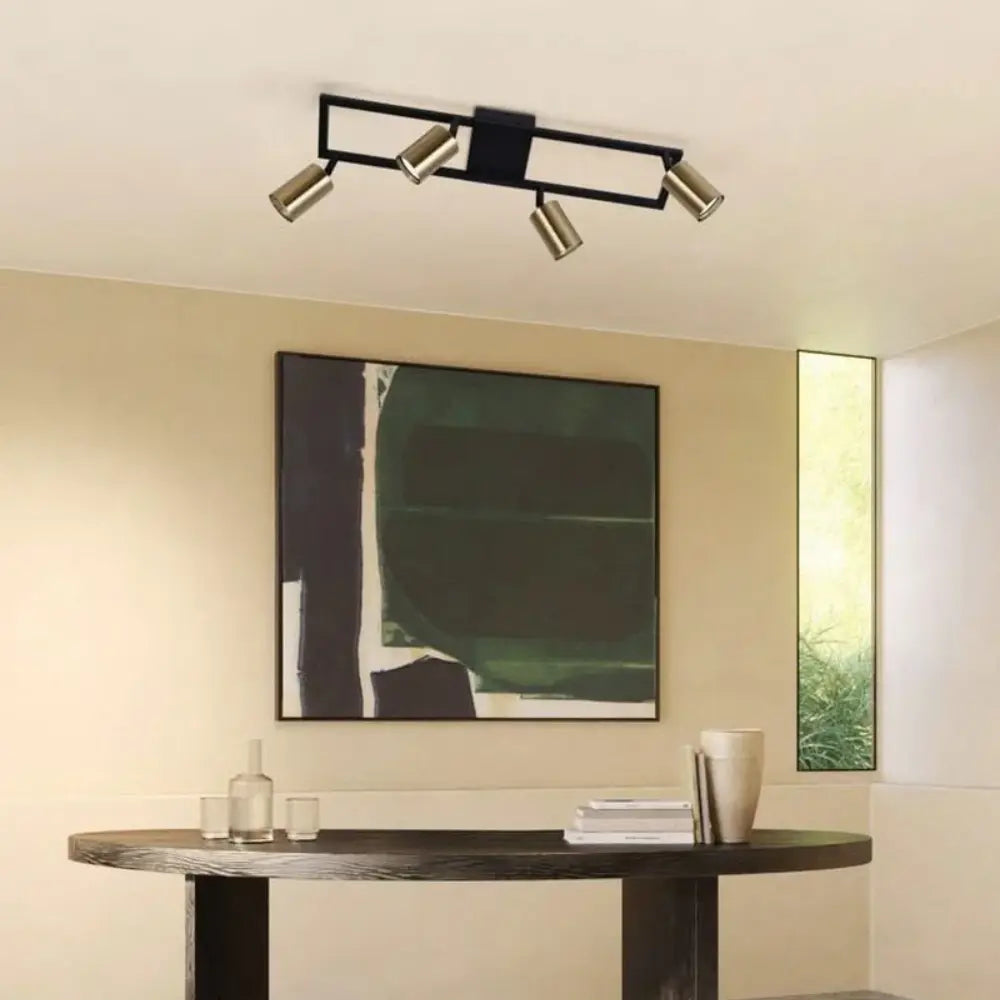 Brightstar S414/3 Black & Satin Brass Spotlight - Whitehouse Lighting And Electrical