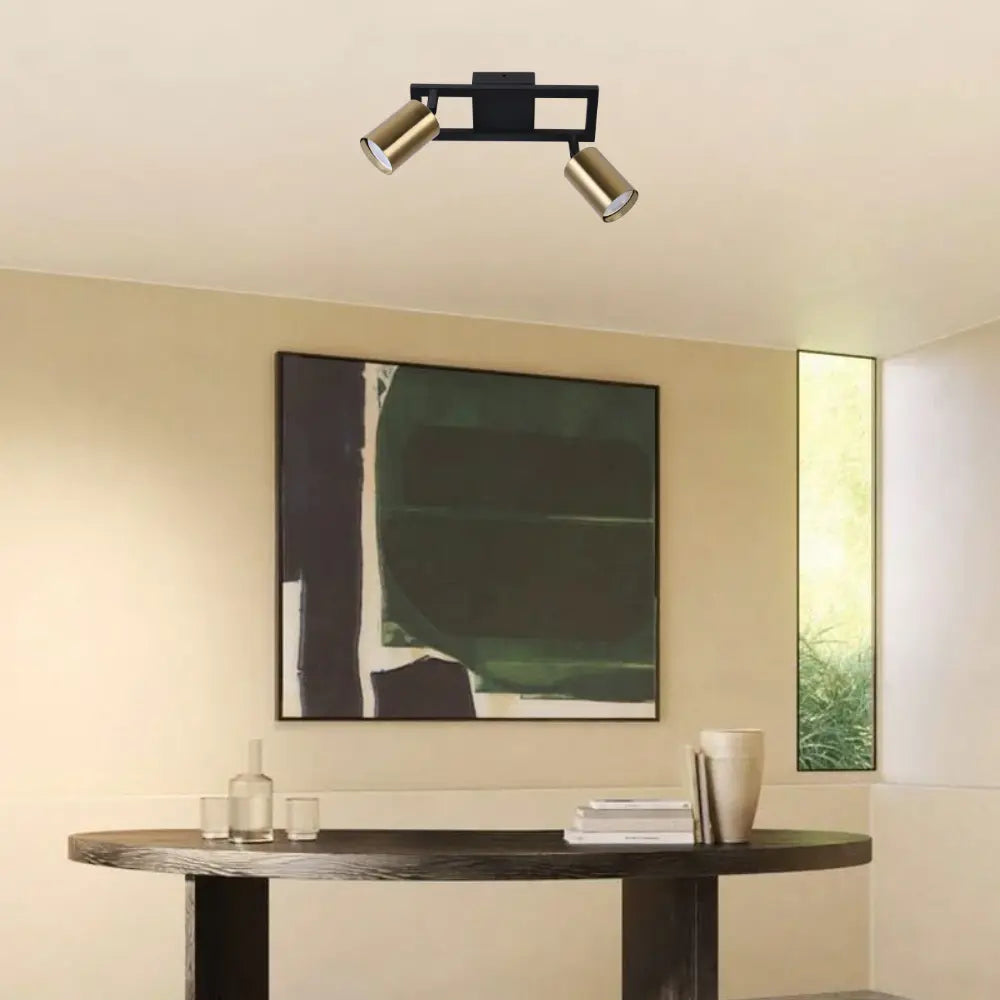 Brightstar S414/2 Black & Satin Brass Spotlight - Whitehouse Lighting And Electrical