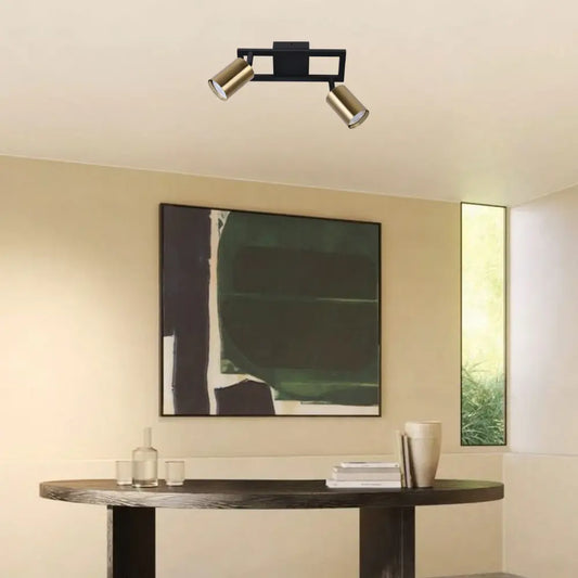 Brightstar S414/2 Black & Satin Brass Spotlight - Whitehouse Lighting And Electrical