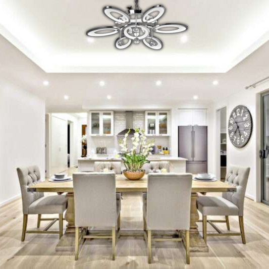 73W LED Silver With Crystal Ceiling Light