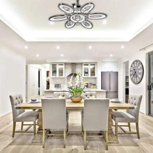 Whitehouse Lighting And Electrical WHL&E 6986/6 73W LED Silver With Crystal Ceiling Light Whitehouse Lighting And Electrical