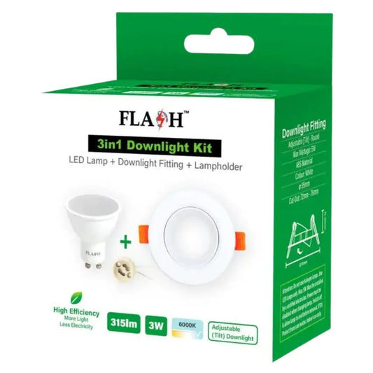 Flash 3-In-1 GU10 Downlight Combo - Whitehouse Lighting And Electrical