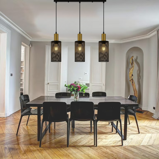 Whitehouse Lighting And Electrical Brightstar PEN874/3 Black And Gold Dining Lamp Brightstar