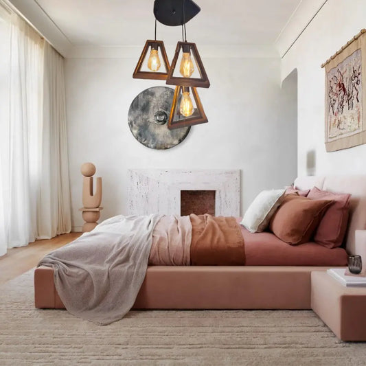 Wooden With Black Dining Lamp - Whitehouse Lighting And Electrical