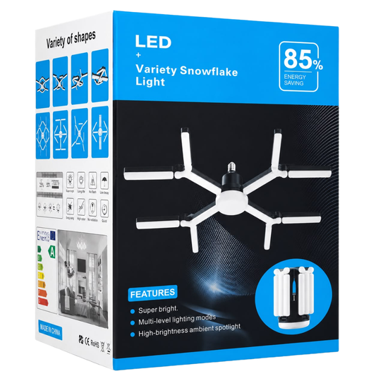 WHL&E Snowflake 100W E27 6000K Foldable Hexagon LED Light alternate product view