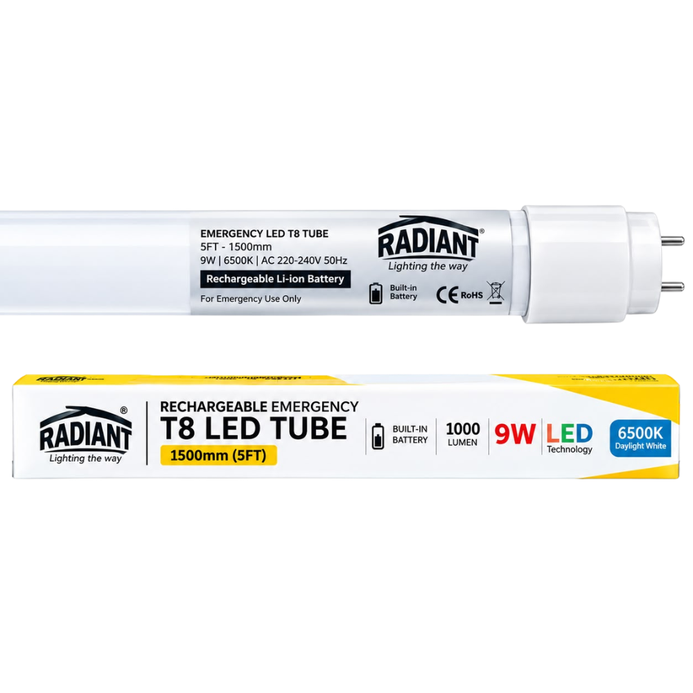 Whitehouse Lighting And Electrical Radiant 24W LED T8 G13 1500MM Rechargeable Tube 6500K Radiant