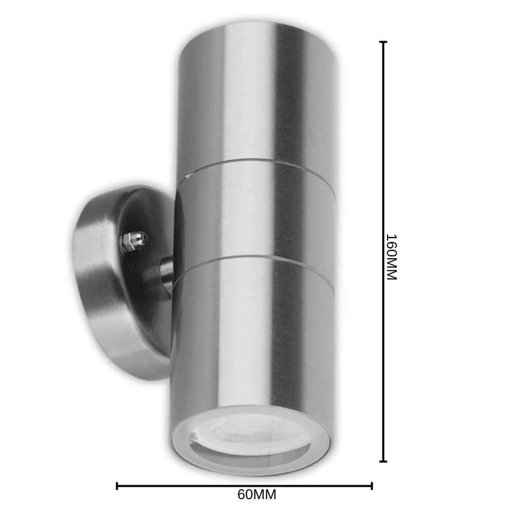 Whitehouse Lighting And Electrical Starlit Stainless Steel Up/Down Facing Wall Lamp Starlit