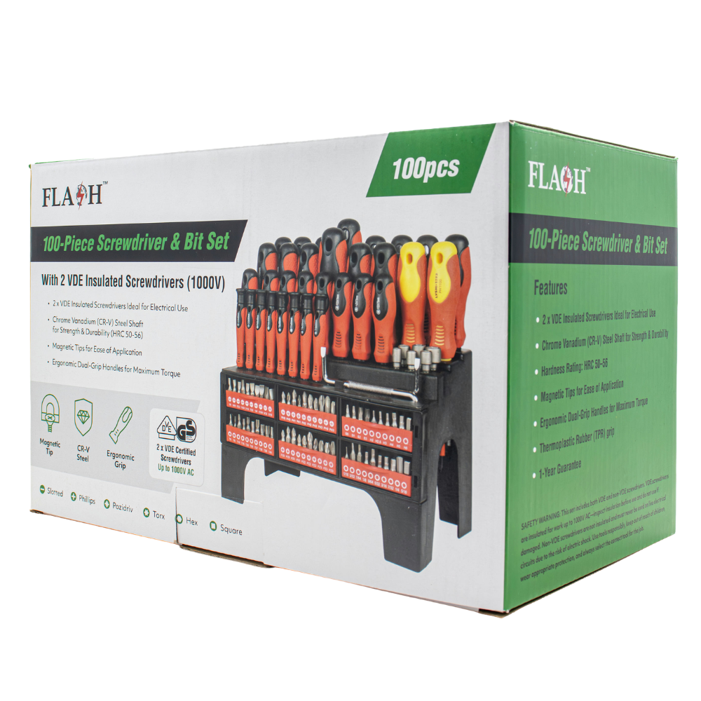 Whitehouse Lighting And Electrical Flash 100 Piece XXL Screwdriver & Bit Set Flash™