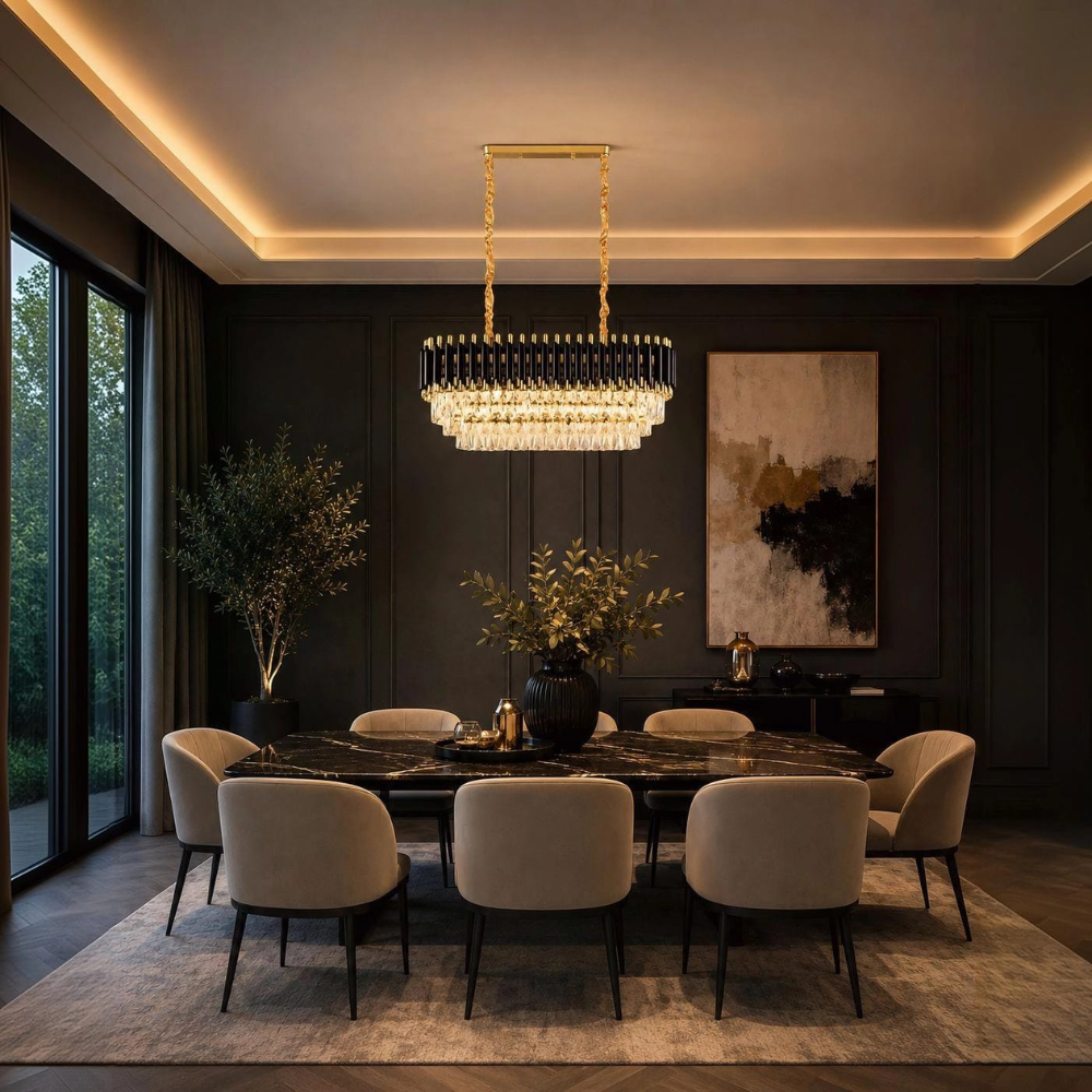 Whitehouse Lighting And Electrical CNGR 07677 10X E14 Gold & Black Chandelier CNGR