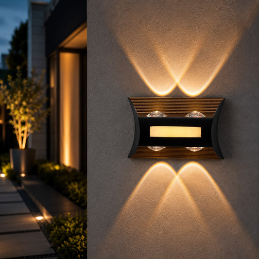 Whitehouse Lighting And Electrical CNGR 10352 3000K Black & Gold Outdoor Wall Lamp CNGR