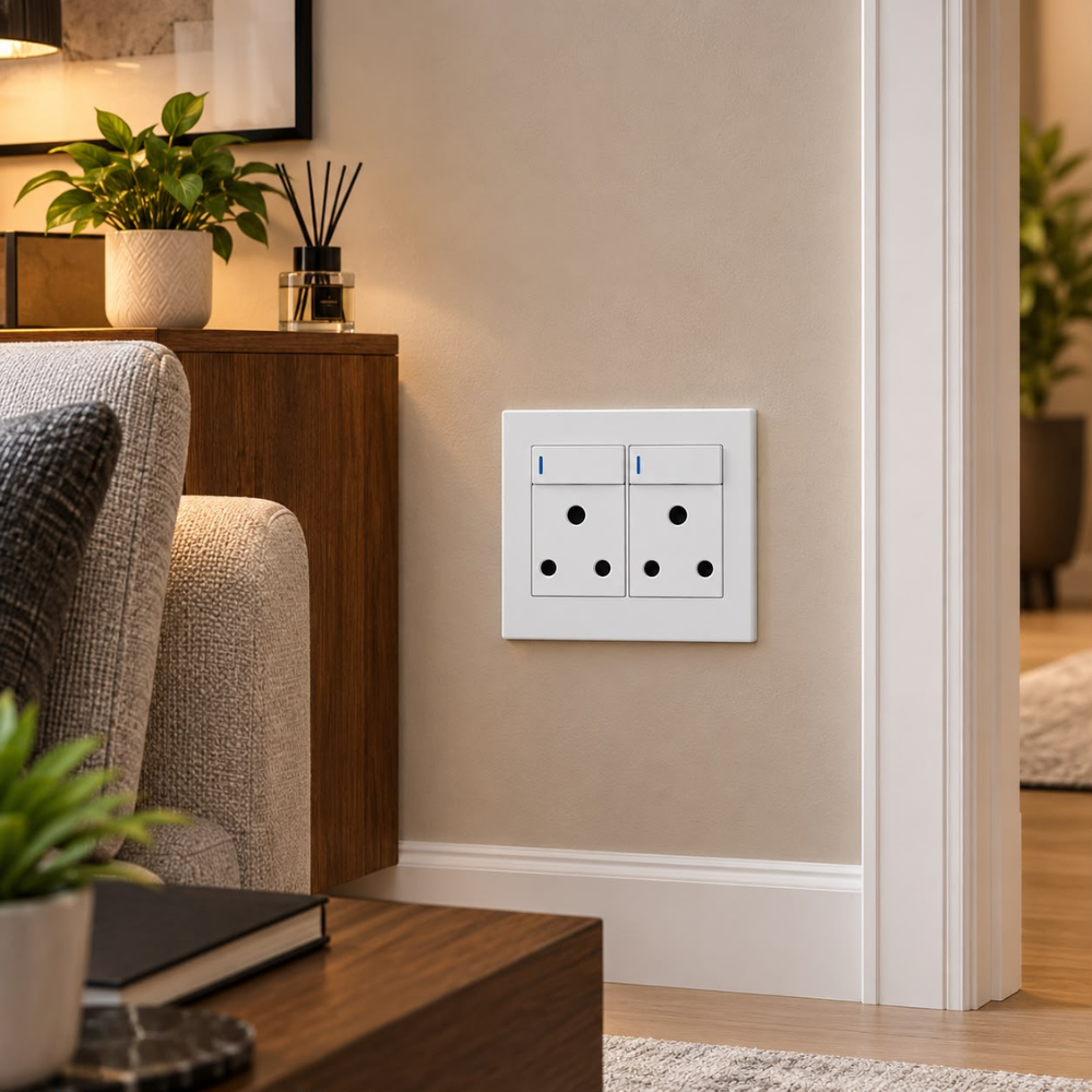 Whitehouse Lighting And Electrical Horizon White 4x4 Double Socket Horizon