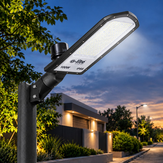 Whitehouse Lighting And Electrical O-Lite 100W LED Grey NEMA Sensor Street Light Cool White O-Lite