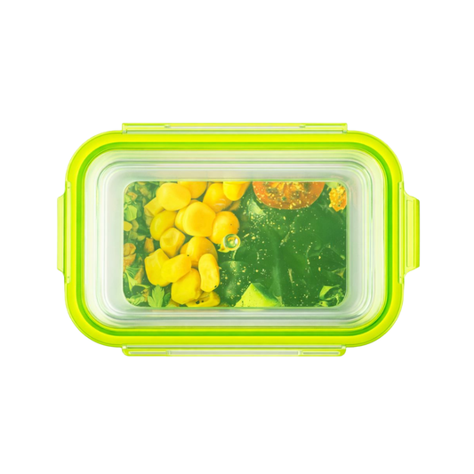 Whitehouse Lighting And Electrical Harry's Homeware 370ML F/Lock Rectangle Borosilicate Food Container (Green lid) Harry's Homeware