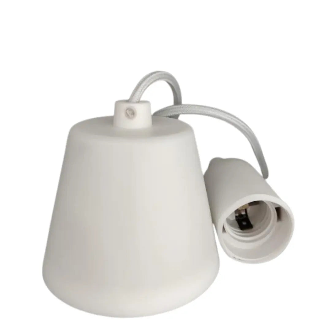 Whitehouse Lighting And Electrical 50W White Lamp Base Pendent Fitting Whitehouse Lighting And Electrical