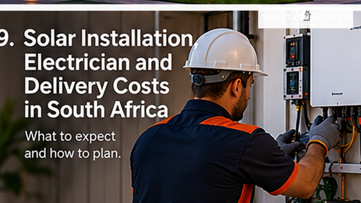 Electrician installing solar inverter equipment illustrating solar installation, electrician and delivery cost considerations in South Africa.