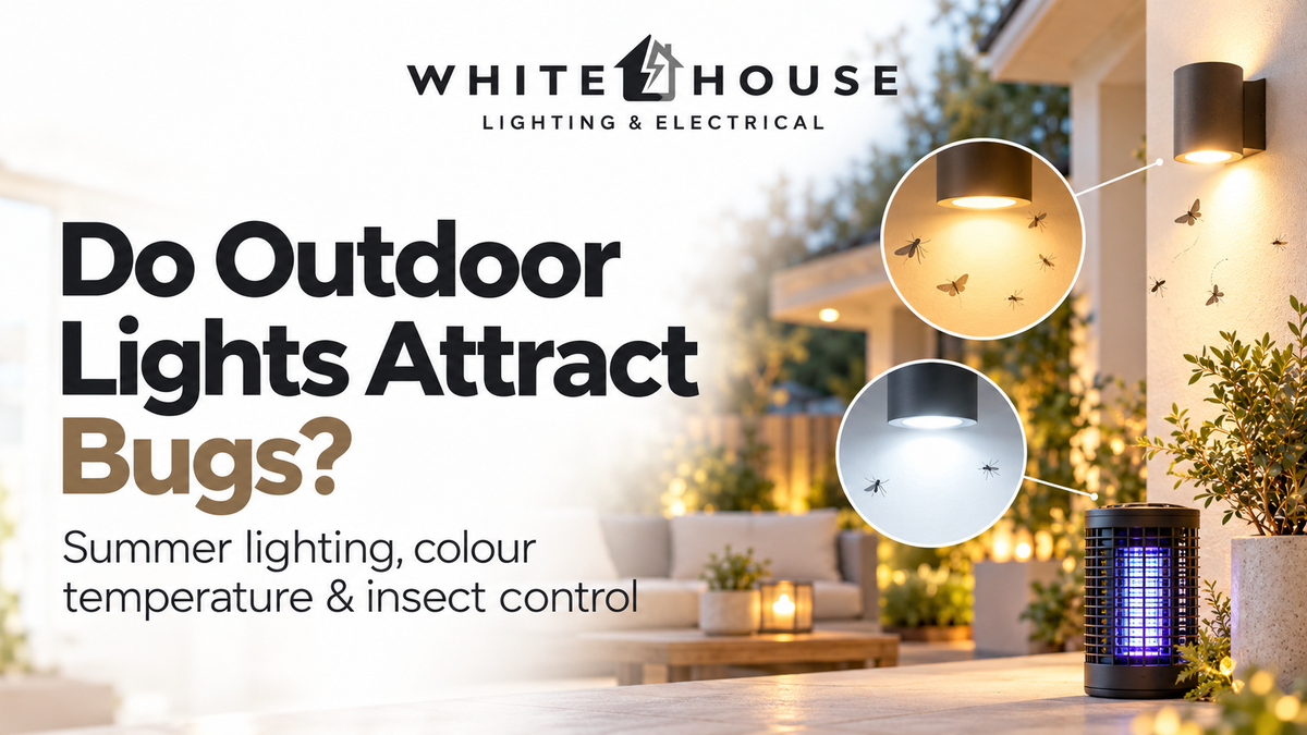 Outdoor wall lights and insect control illustrating how lighting colour and brightness can affect insects around patios and gardens.