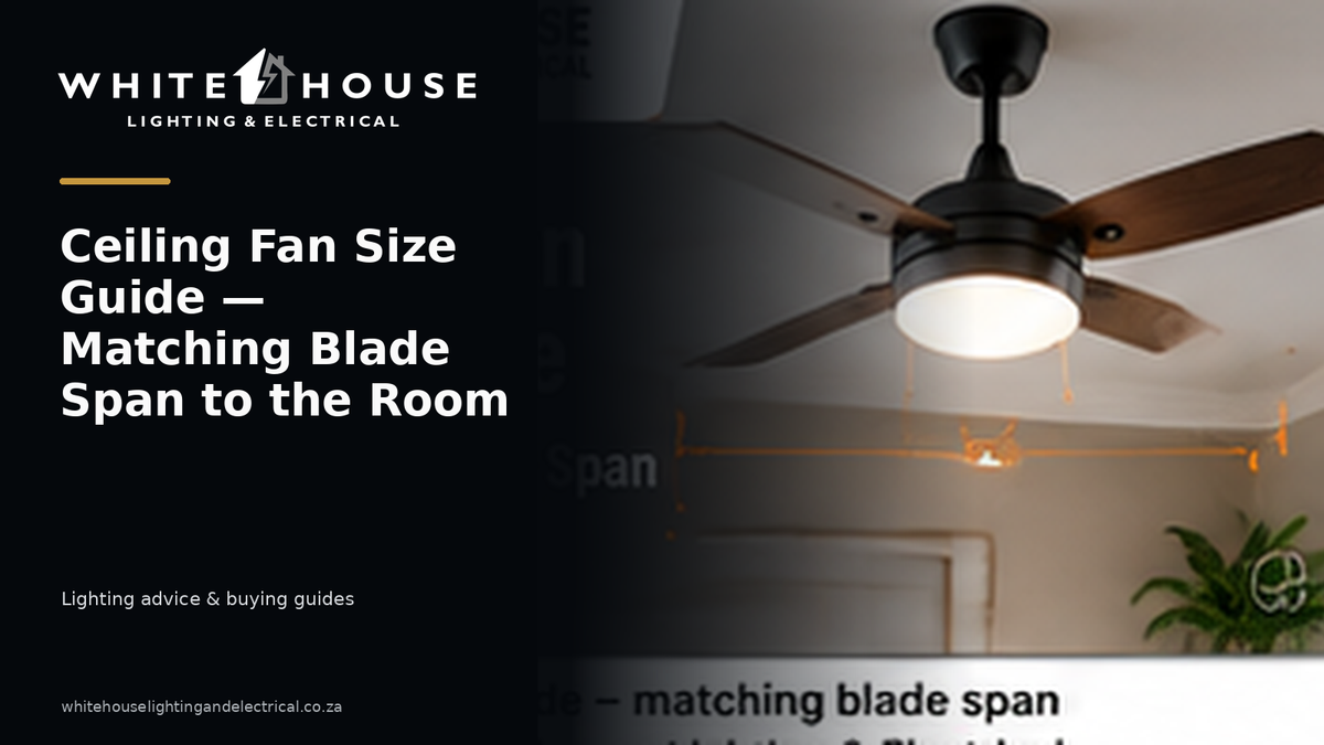 Ceiling fan in a modern room illustrating how blade span should match room size.