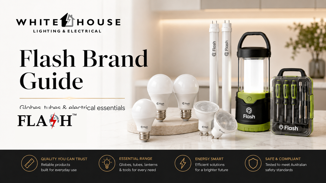 Flash lighting products including LED globes, tubes, rechargeable lighting and electrical tools.