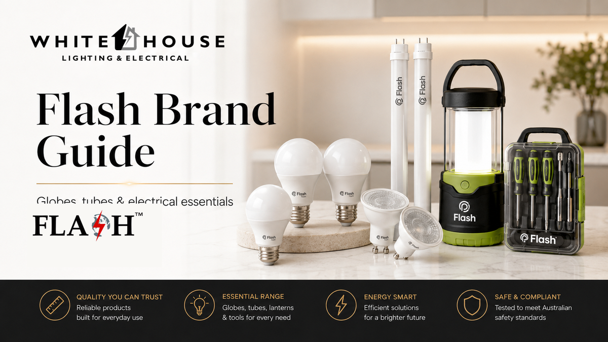 Flash lighting products including LED globes, tubes, rechargeable lighting and electrical tools.