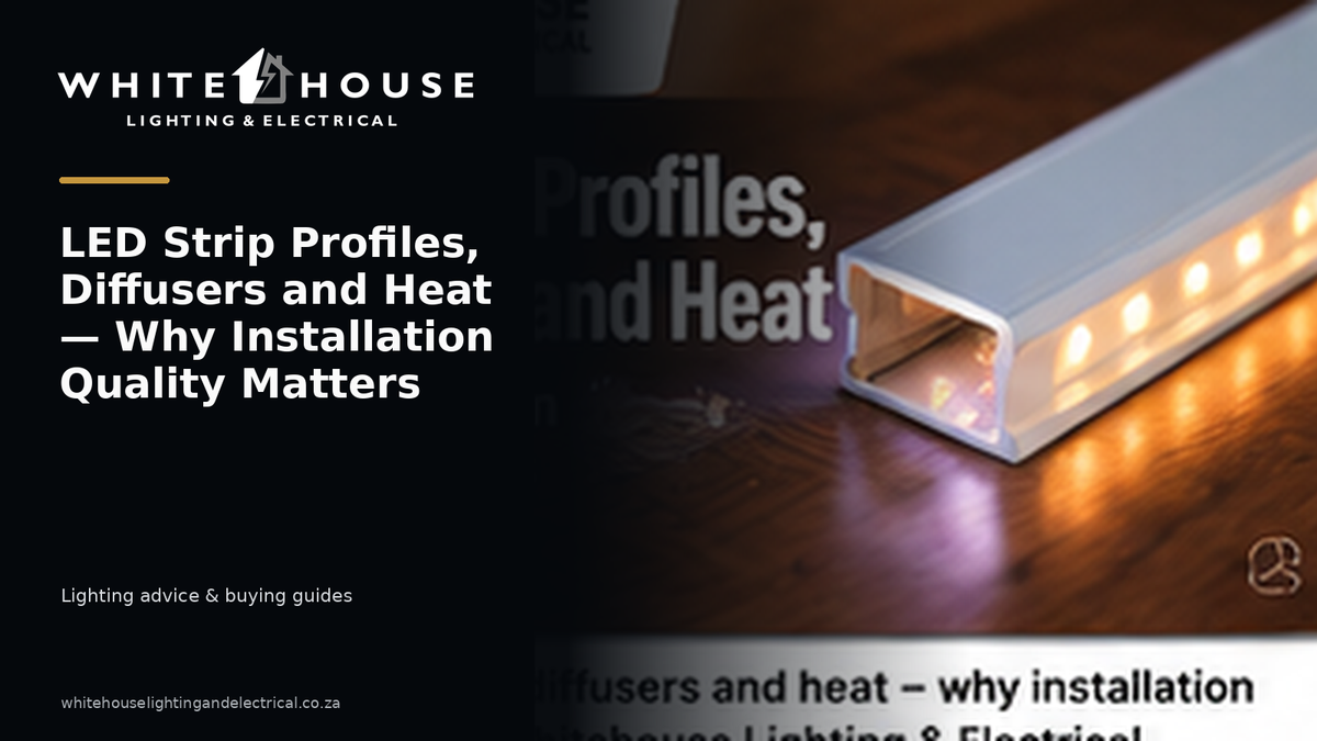 LED strip installed in an aluminium profile with diffuser, illustrating heat management and installation quality.