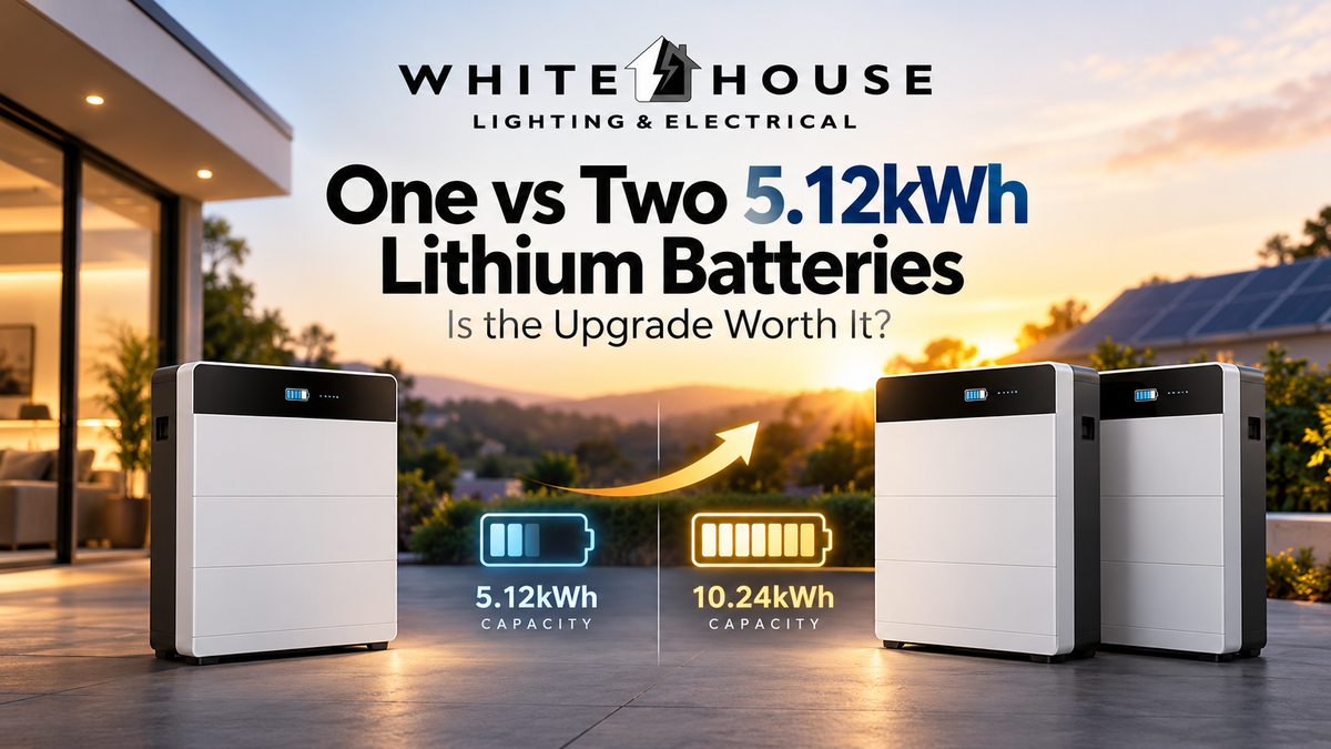 One and two 5.12kWh lithium batteries compared to show increased storage capacity, flexibility and backup runtime.