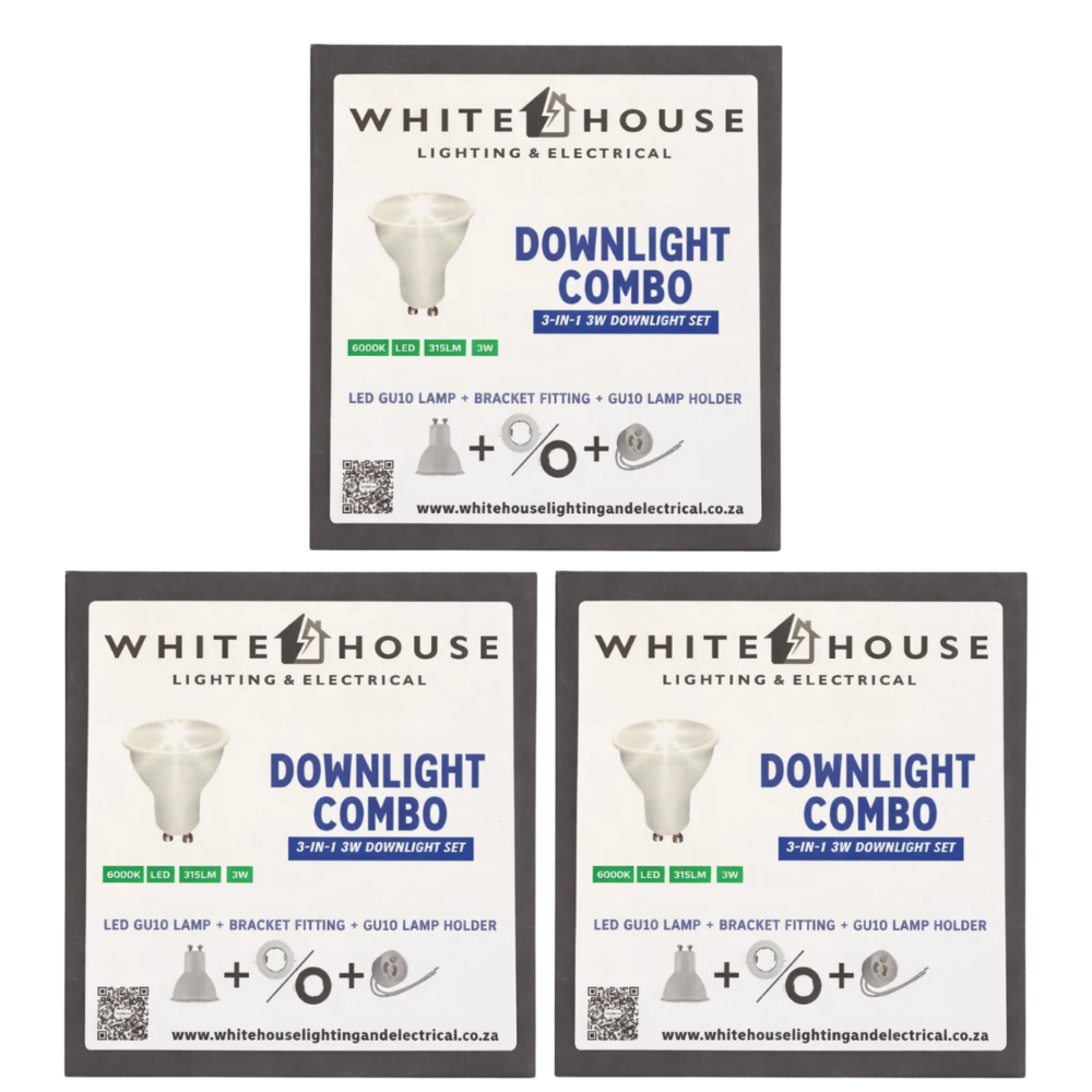 WHL&E 3 Piece White Downlight Fitting Kit alternate product view