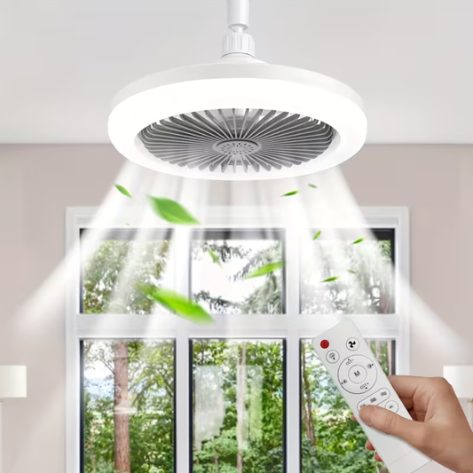 Whitehouse Lighting And Electrical WHL&E E27 Screw-In 26cm White LED Ceiling Fan Light with Remote Control  Whitehouse Lighting And Electrical