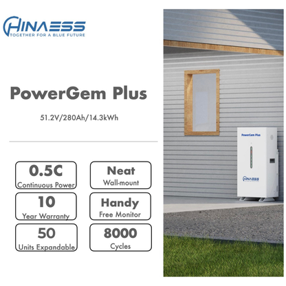 HinaESS LiFePO4 Powergem Plus 14.3kWh 51.2V 280Ah Lithium Battery alternate product view
