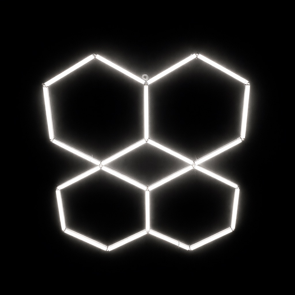 Whitehouse Lighting And Electrical WHL&E 4-Hexagonal Honeycomb LED Ceiling Light  Whitehouse Lighting And Electrical