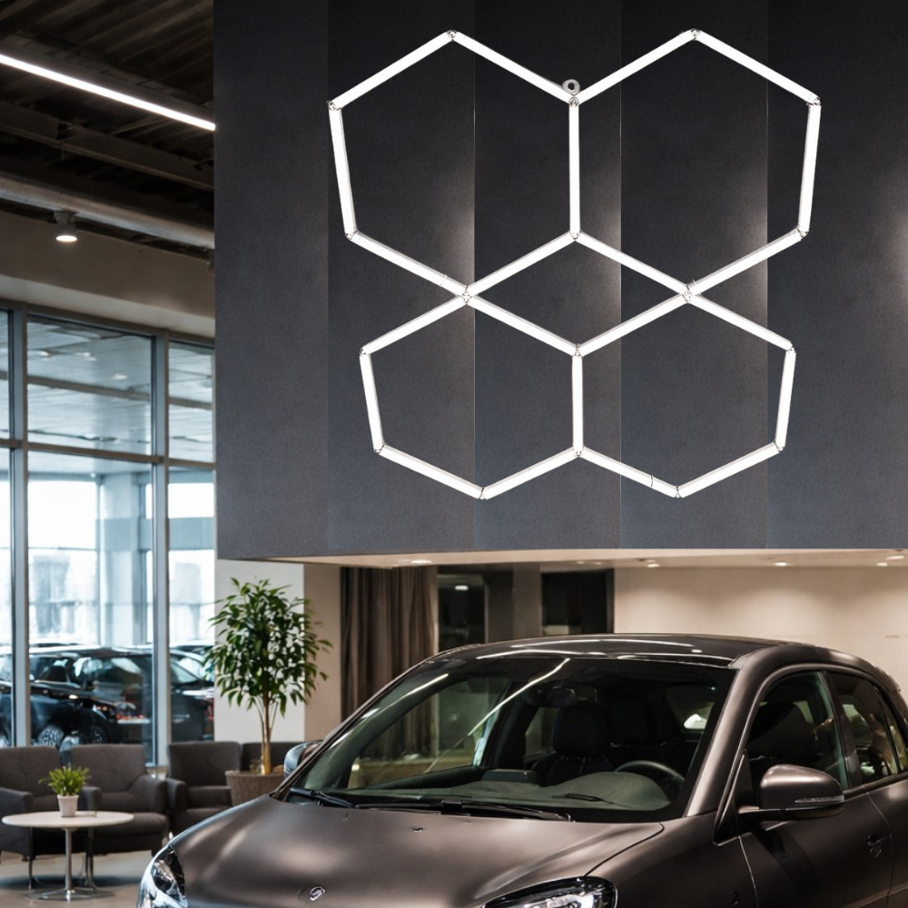 Whitehouse Lighting And Electrical WHL&E 4-Hexagonal Honeycomb LED Ceiling Light  Whitehouse Lighting And Electrical