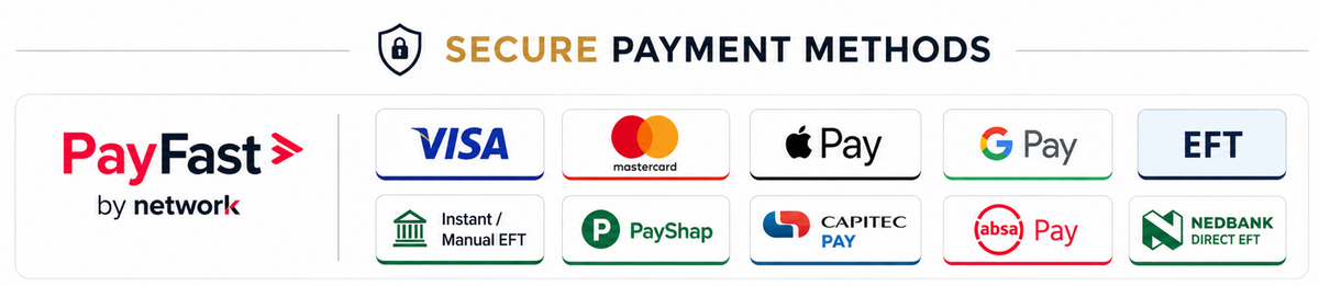 Secure payment methods available through Whitehouse Lighting & Electrical checkout
