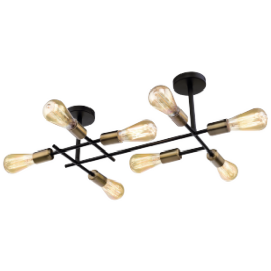 Brightstar CF058/8 Black & Satin Brass Ceiling Fitting